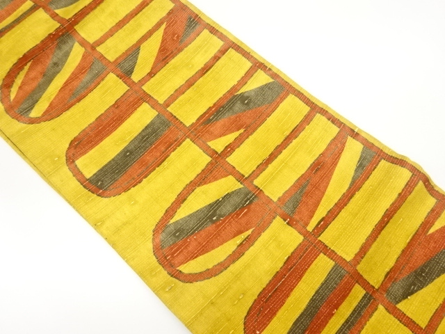 JAPANESE NAGOYA OBI / MAWATA TSUMUGI / WOVEN ABSTRACT STRIPE